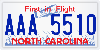 NC license plate AAA5510