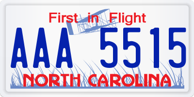 NC license plate AAA5515