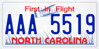 NC license plate AAA5519