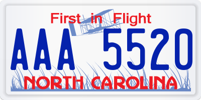 NC license plate AAA5520