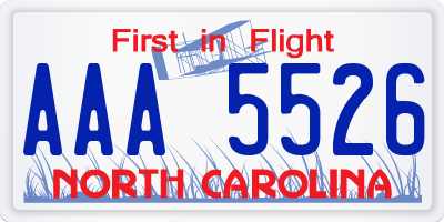 NC license plate AAA5526