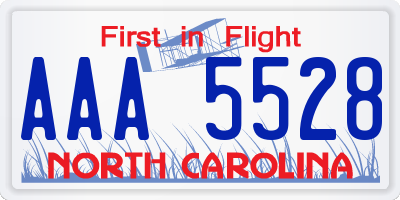 NC license plate AAA5528