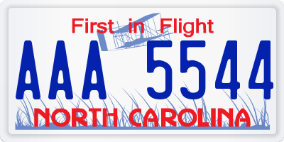 NC license plate AAA5544