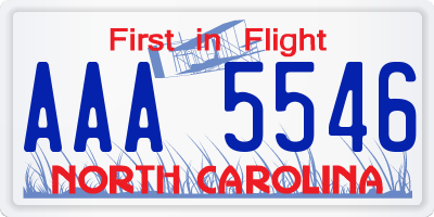 NC license plate AAA5546