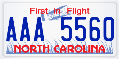 NC license plate AAA5560