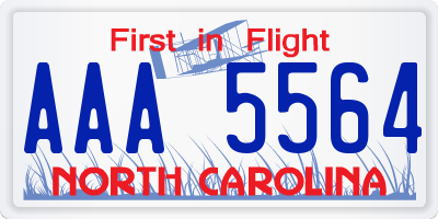 NC license plate AAA5564