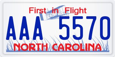 NC license plate AAA5570
