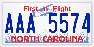 NC license plate AAA5574