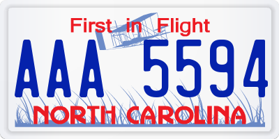 NC license plate AAA5594