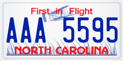 NC license plate AAA5595