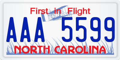 NC license plate AAA5599