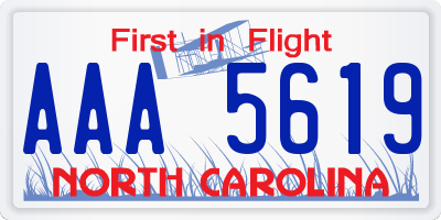 NC license plate AAA5619