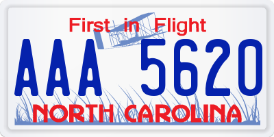 NC license plate AAA5620