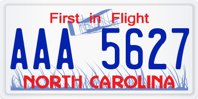 NC license plate AAA5627