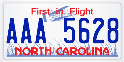 NC license plate AAA5628