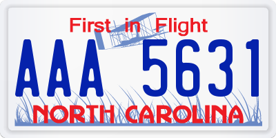 NC license plate AAA5631