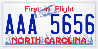 NC license plate AAA5656