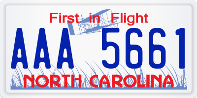 NC license plate AAA5661