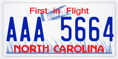 NC license plate AAA5664