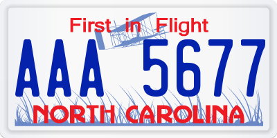 NC license plate AAA5677