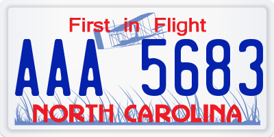 NC license plate AAA5683