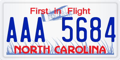 NC license plate AAA5684