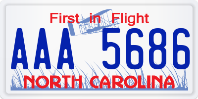 NC license plate AAA5686