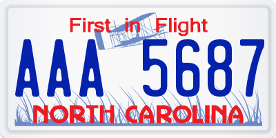 NC license plate AAA5687