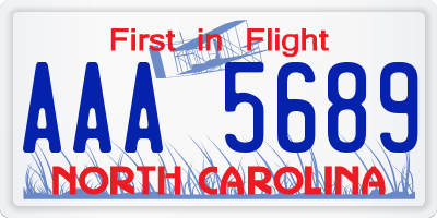 NC license plate AAA5689