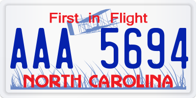 NC license plate AAA5694