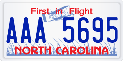 NC license plate AAA5695