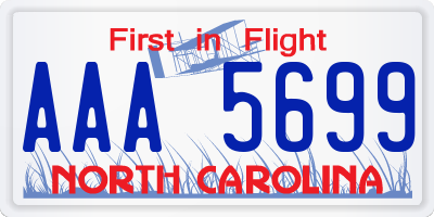 NC license plate AAA5699