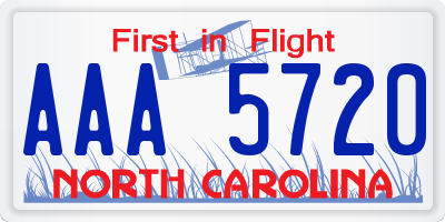 NC license plate AAA5720