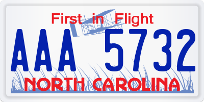 NC license plate AAA5732