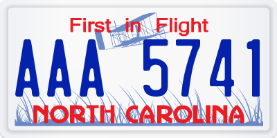 NC license plate AAA5741