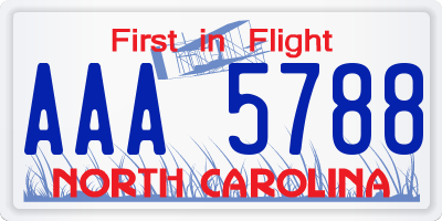 NC license plate AAA5788