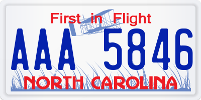 NC license plate AAA5846