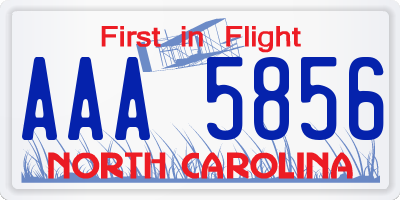 NC license plate AAA5856