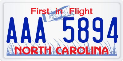 NC license plate AAA5894