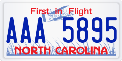 NC license plate AAA5895