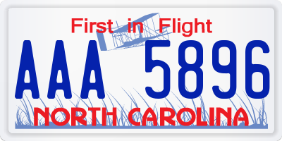 NC license plate AAA5896