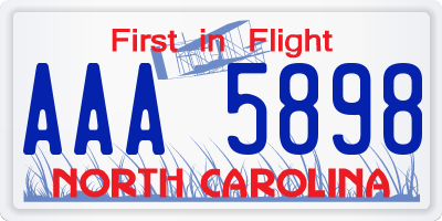 NC license plate AAA5898