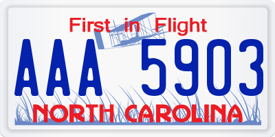 NC license plate AAA5903