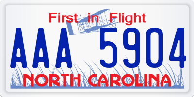 NC license plate AAA5904