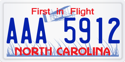 NC license plate AAA5912