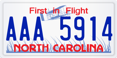 NC license plate AAA5914