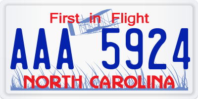 NC license plate AAA5924