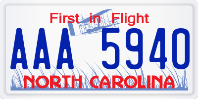 NC license plate AAA5940