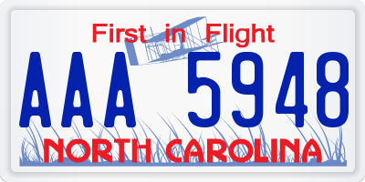 NC license plate AAA5948