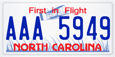 NC license plate AAA5949